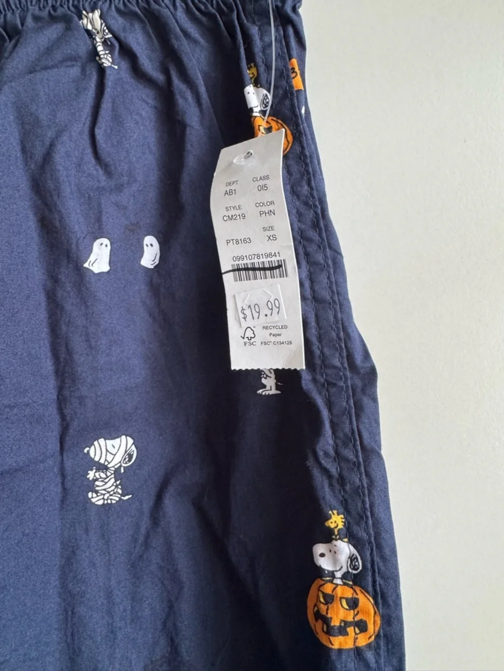 J.Crew Printed Boxers in Cotton Halloween Peanuts/Snoopy Size XS